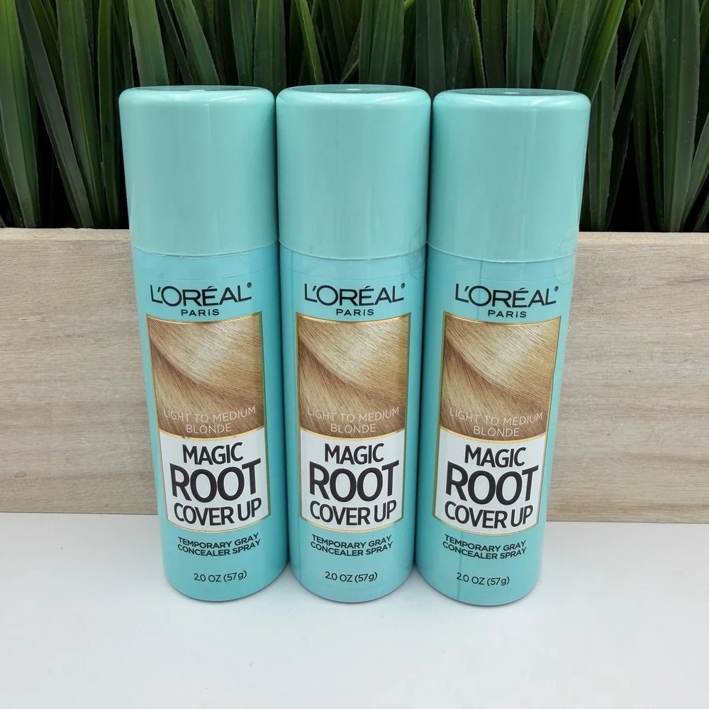(3) L'Oreal Magic Root Cover Up Gray Concealer Spray, Light to Medium Blonde